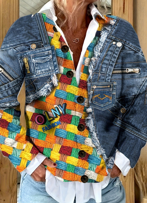 Digital printed cardigan hoodie jacket