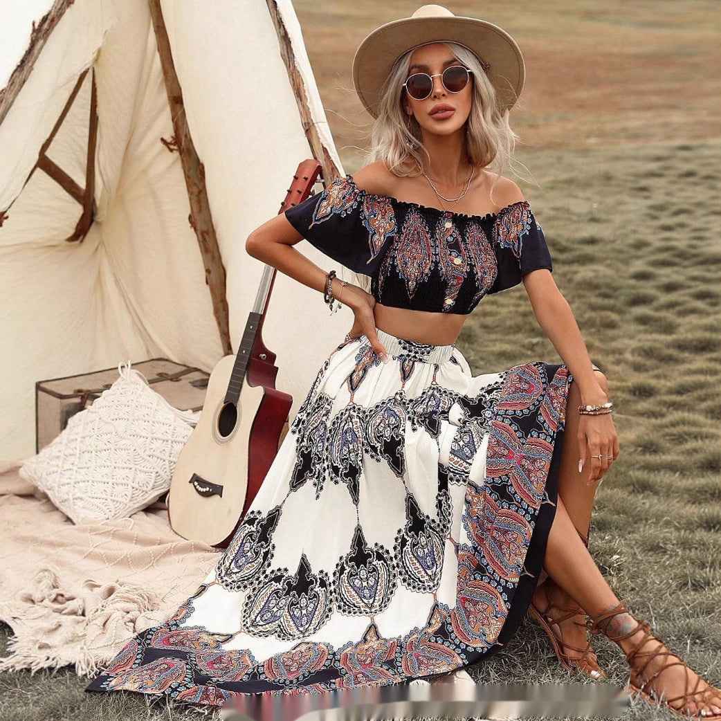 European And American Plus Size Women's Clothes New Fashion Printing Dress