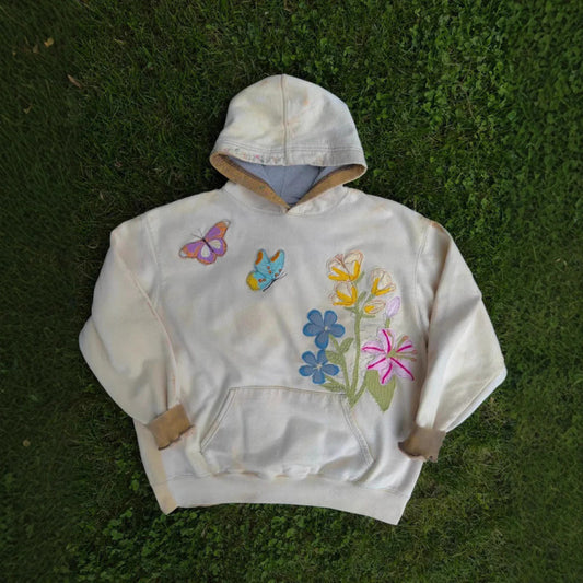 Floral Butterfly Print Pattern Pullover Women's Sweater