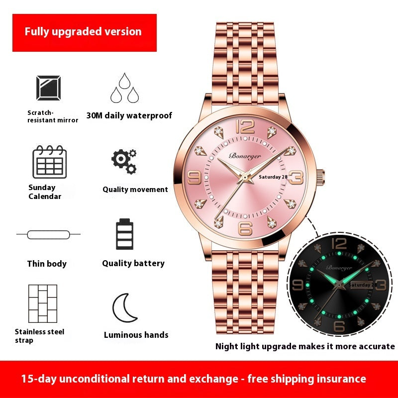 Niche High Sense Waterproof Luminous Quartz Watch