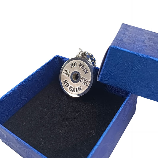 European And American Trends Sports Fitness Stainless Steel Barbell Disk Necklace