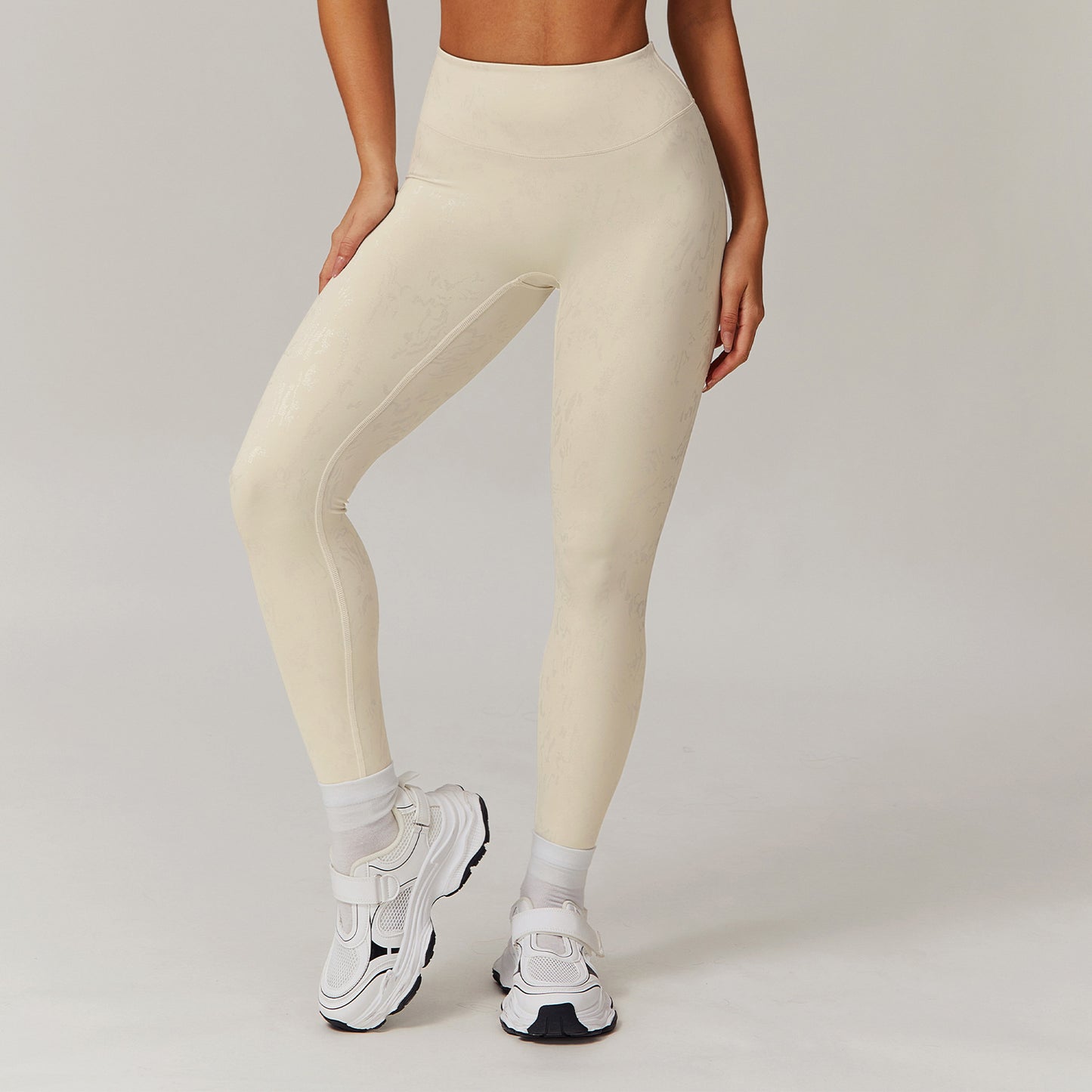 High Waist Bronzing Casual Yoga Pants Women's Running Quick-drying Nude Feel