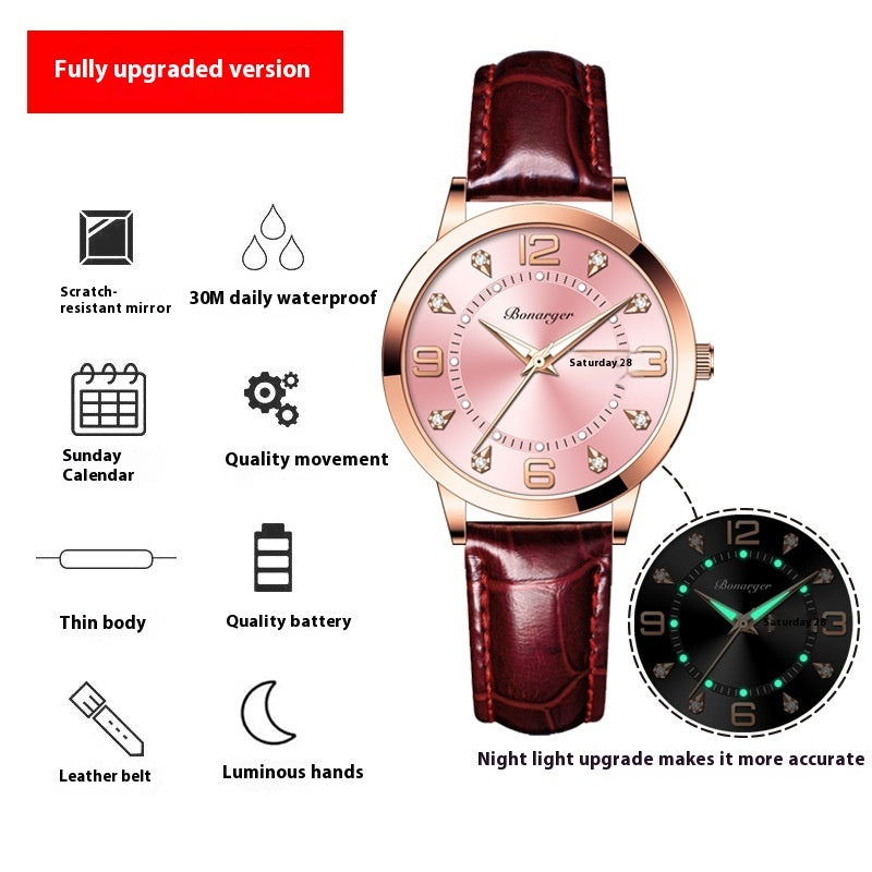 Niche High Sense Waterproof Luminous Quartz Watch