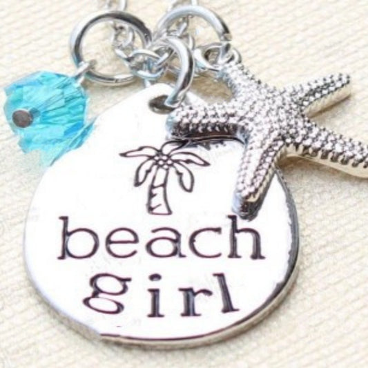 Fashion Letter Beach Girl Starfish Pendant Necklace