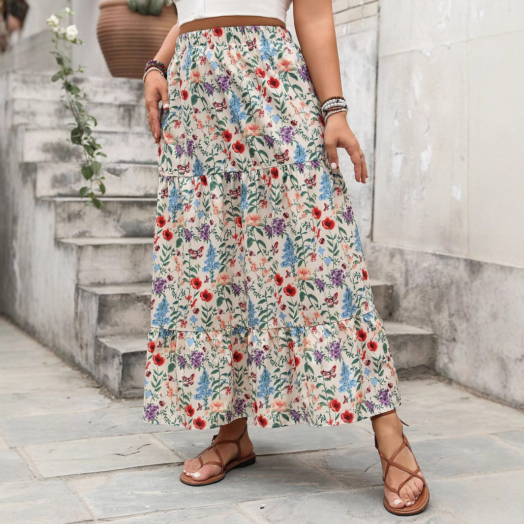 Women's Fashionable Personalized Floral Pastoral Skirt