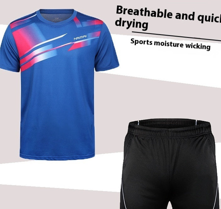 Badminton Suit Set Summer Short Sleeved Top Men's And Women's Lapel