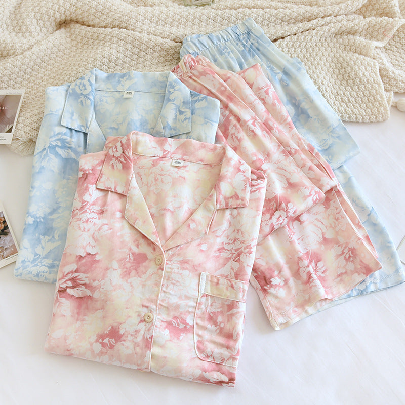 Elegant Ink Painting Long Sleeve Trousers Suit