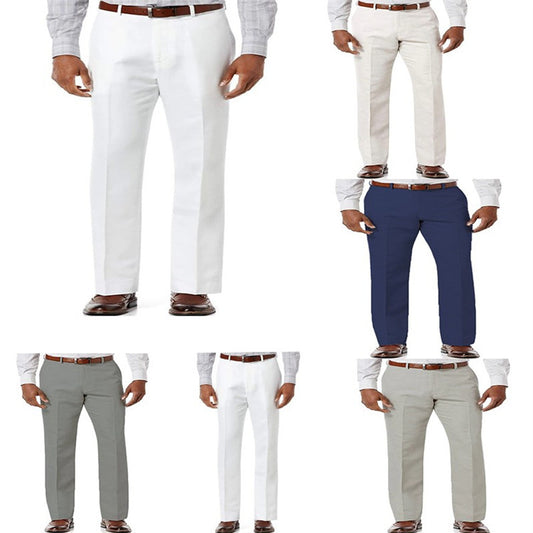 Men's Linen Slant Pockets Solid Color Breathable Trousers