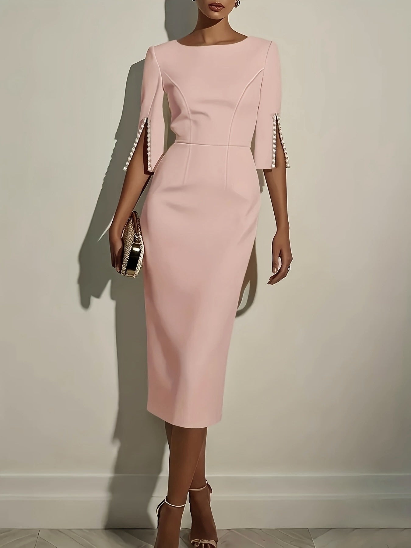 Women's Beaded Elegant Workplace Dress