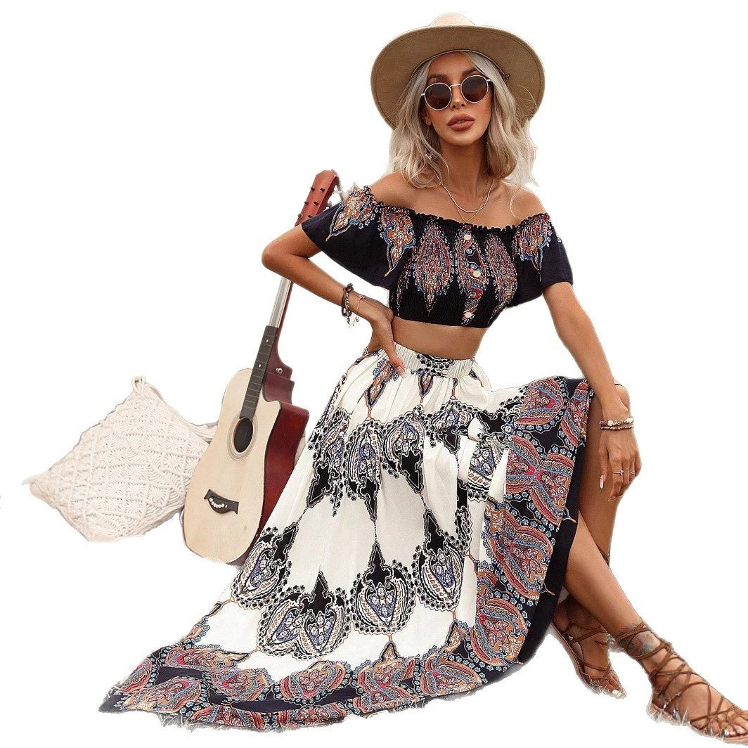 European And American Plus Size Women's Clothes New Fashion Printing Dress
