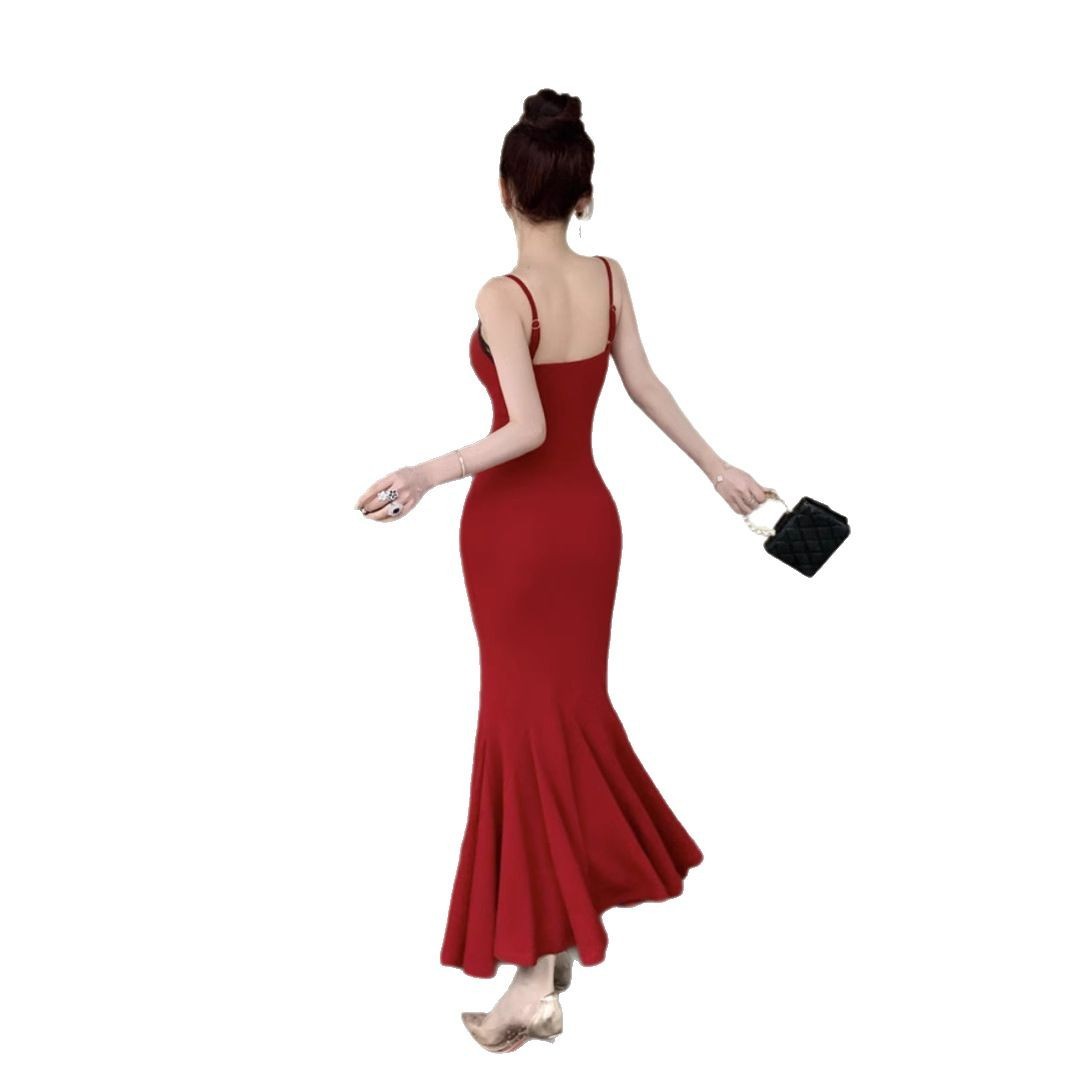 Fashion Personality Lace V-neck Sling Dress Women