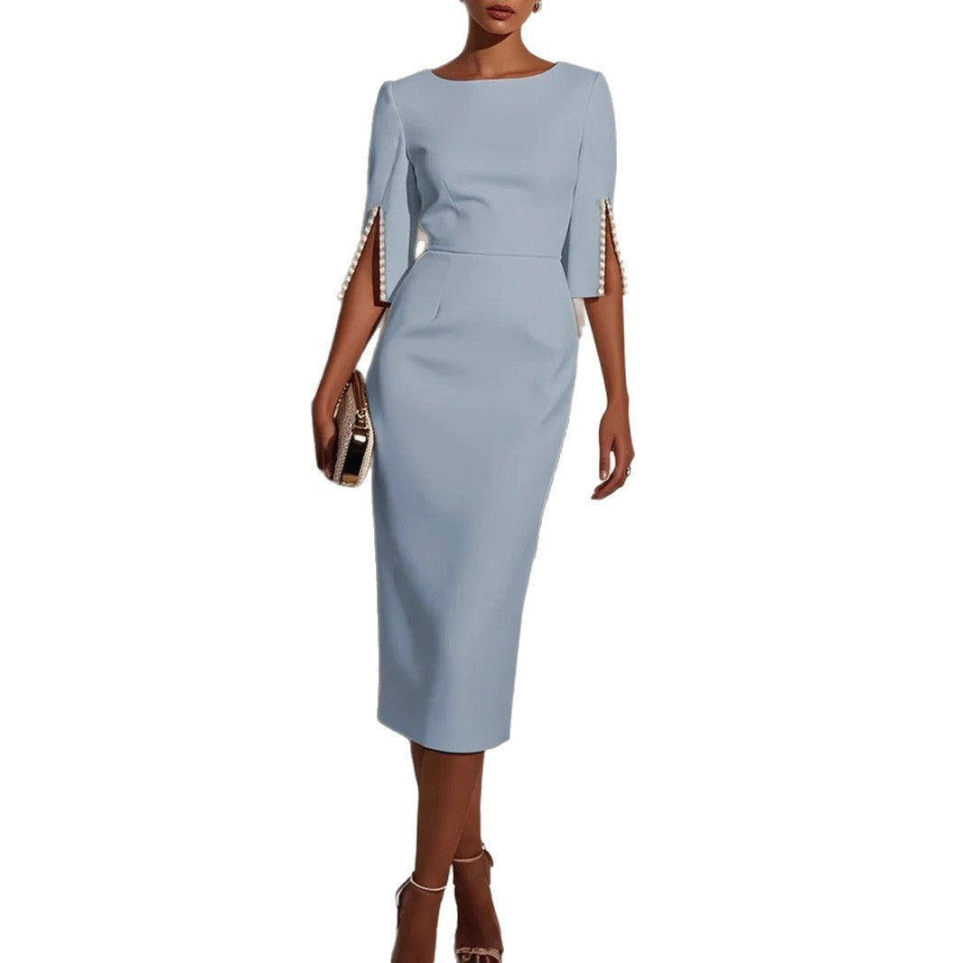 Women's Beaded Elegant Workplace Dress