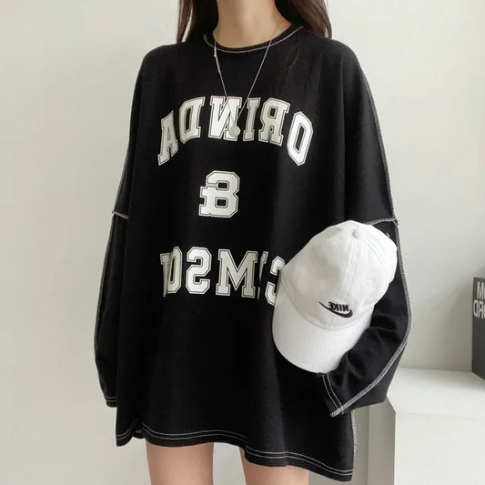 Design Sense Stitching Thickening Plus Size Top Korean Style Fleece-lined Sweater