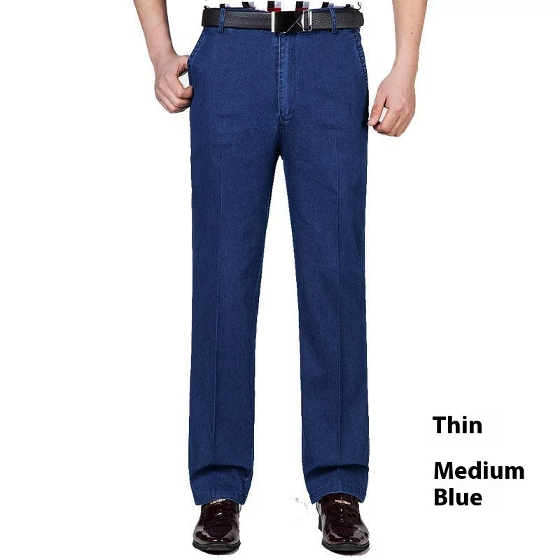 Men's Jeans High Waist Loose Casual Denim Trousers Denim Trousers