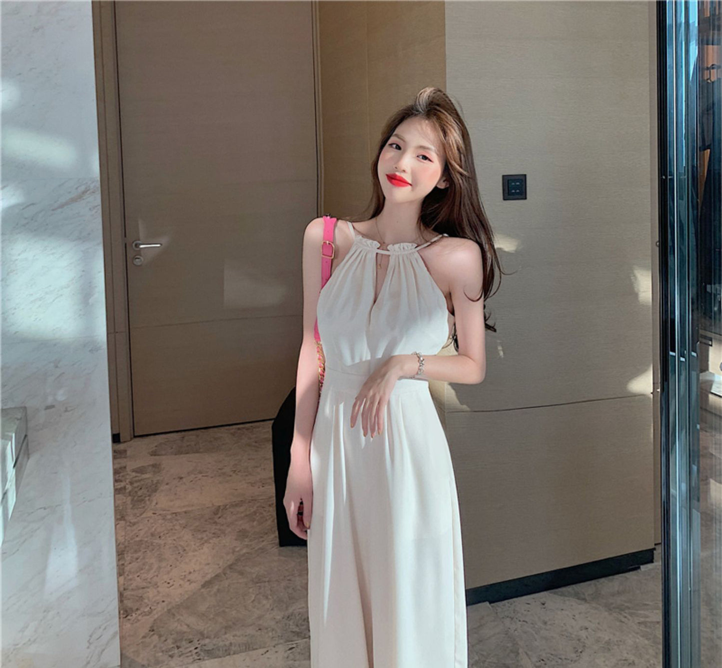 White Jumpsuit Women's Summer Thin Fashion Halter