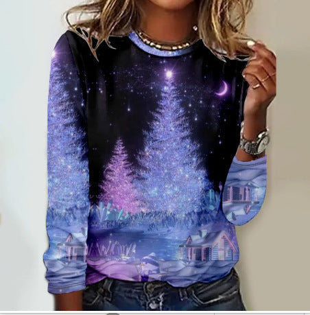 Casual Women's Animal Round Neck Print T-shirt