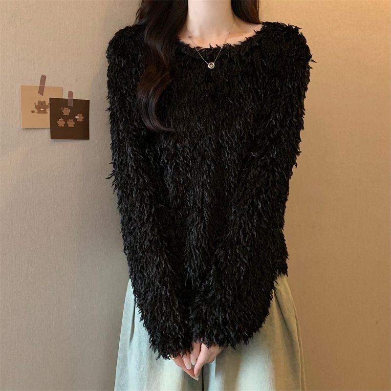 Loose All-match Round Neck Women's Long-sleeved Sweater