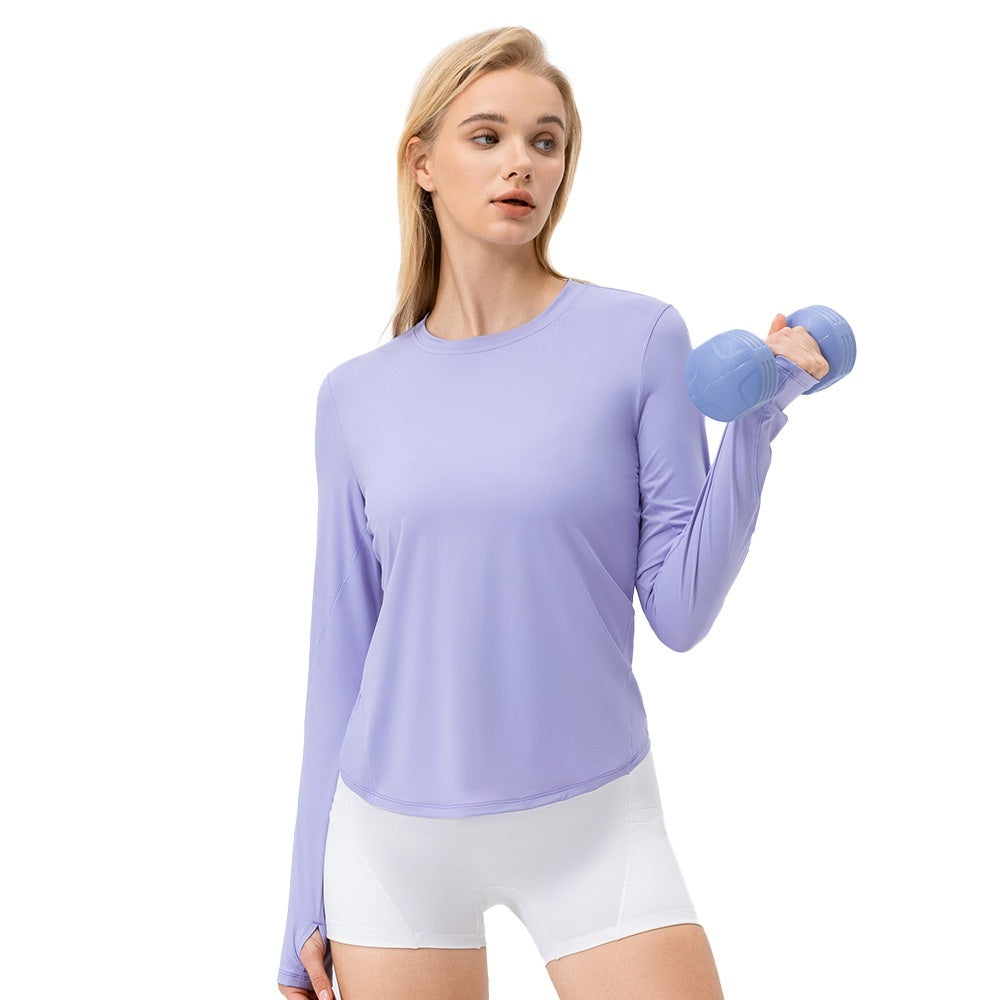 Women's Ice Silk Sun Protection Sports Long Sleeve Running Fitness