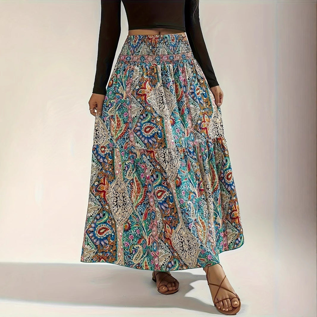 Women's Summer Paisley Printed Persian Skirt