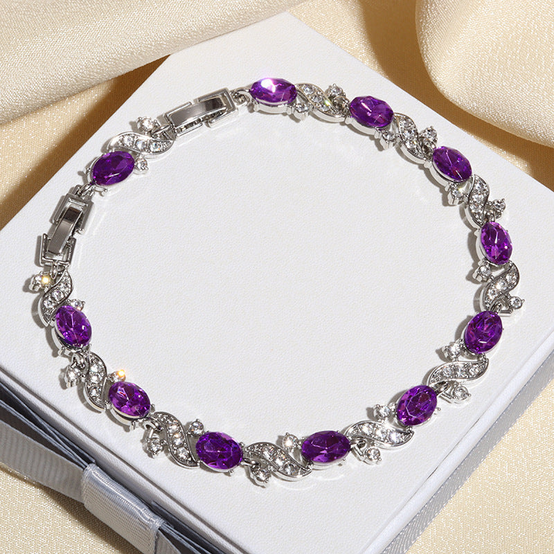 Rainbow Color Cross-shaped Jewelry Zircon Bracelet