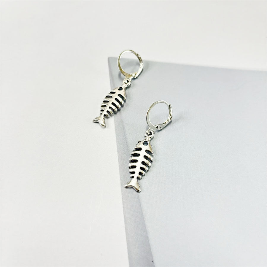 Female Creativity Fishbone Pendant Necklace Earrings