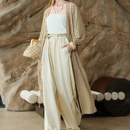 Women's Tie Front Printed Dress