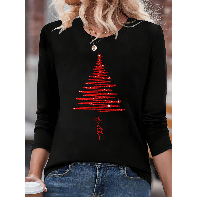 Casual Women's Animal Round Neck Print T-shirt