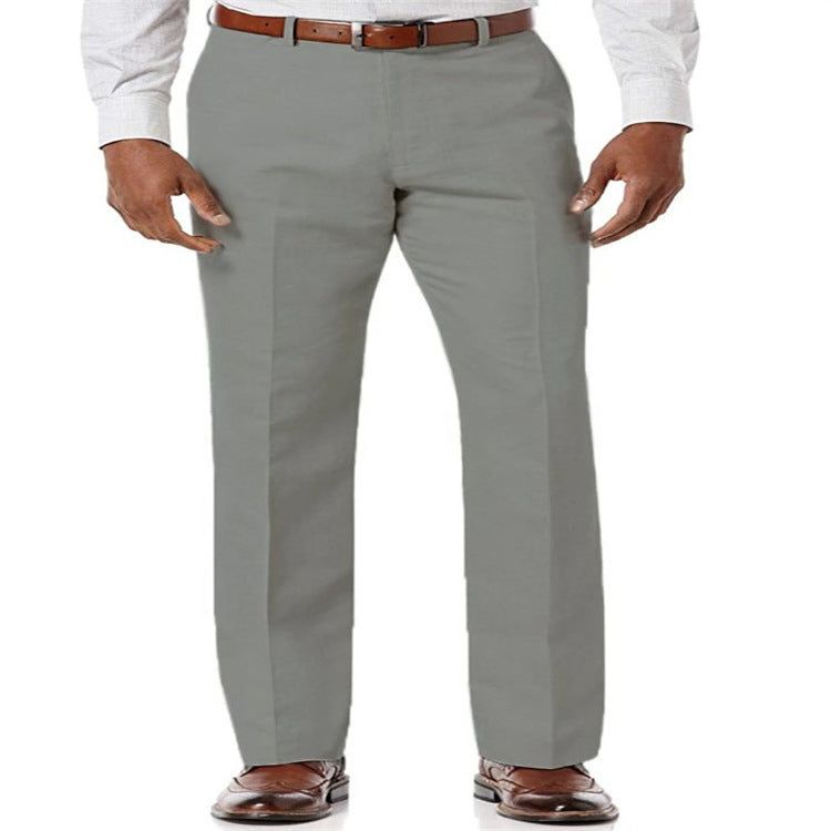 Men's Linen Slant Pockets Solid Color Breathable Trousers