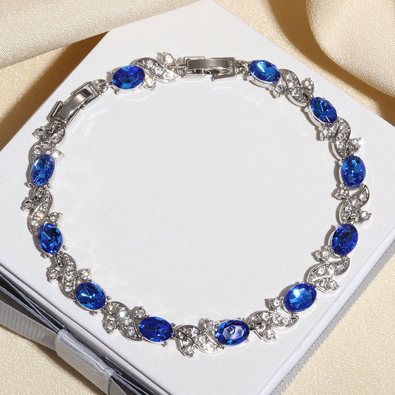 Rainbow Color Cross-shaped Jewelry Zircon Bracelet