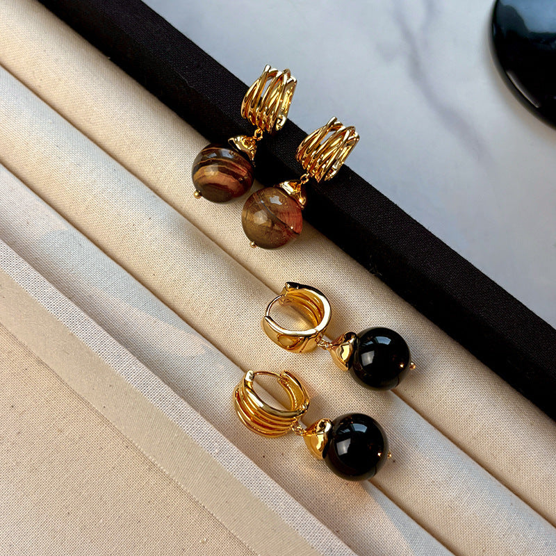 Fashion Maillard Tigereye Earrings For Women