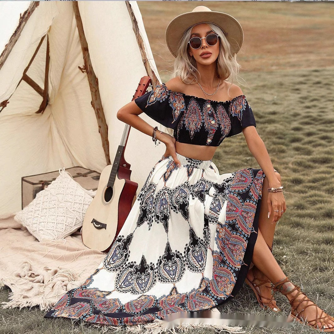 European And American Plus Size Women's Clothes New Fashion Printing Dress