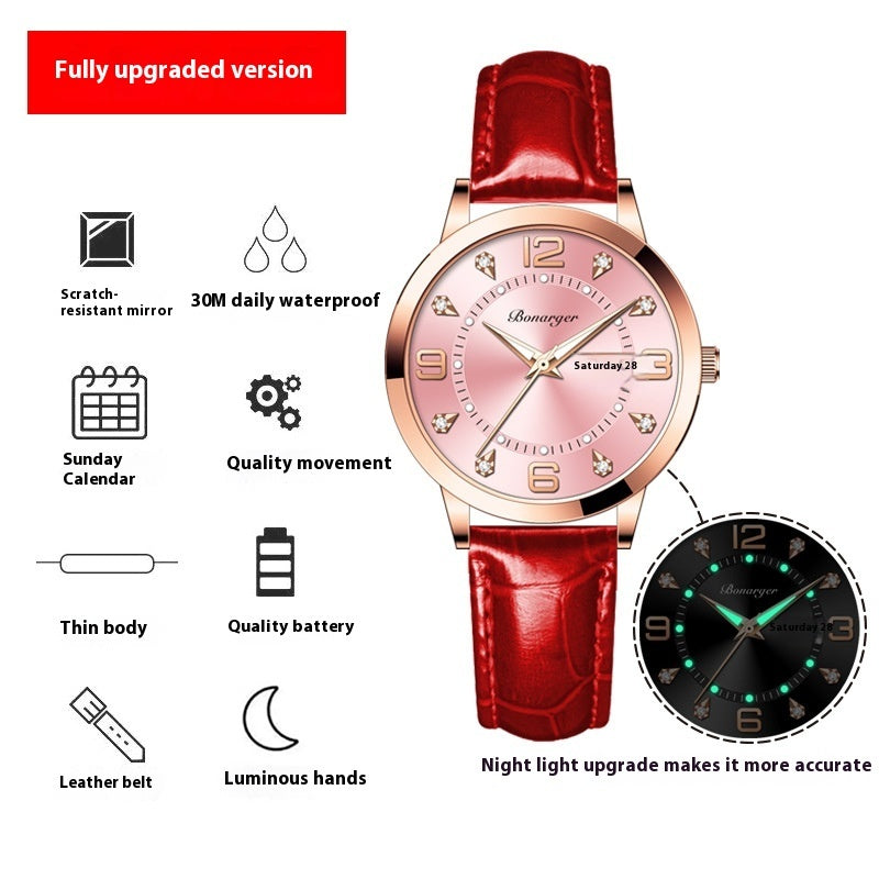 Niche High Sense Waterproof Luminous Quartz Watch