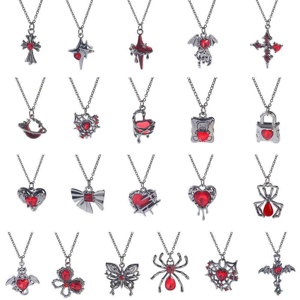 Dark Style Halloween Spider Bat Necklace