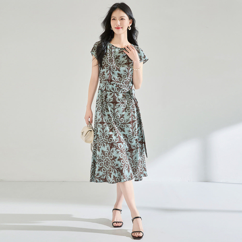 New French Style Temperament Floral Print Dress