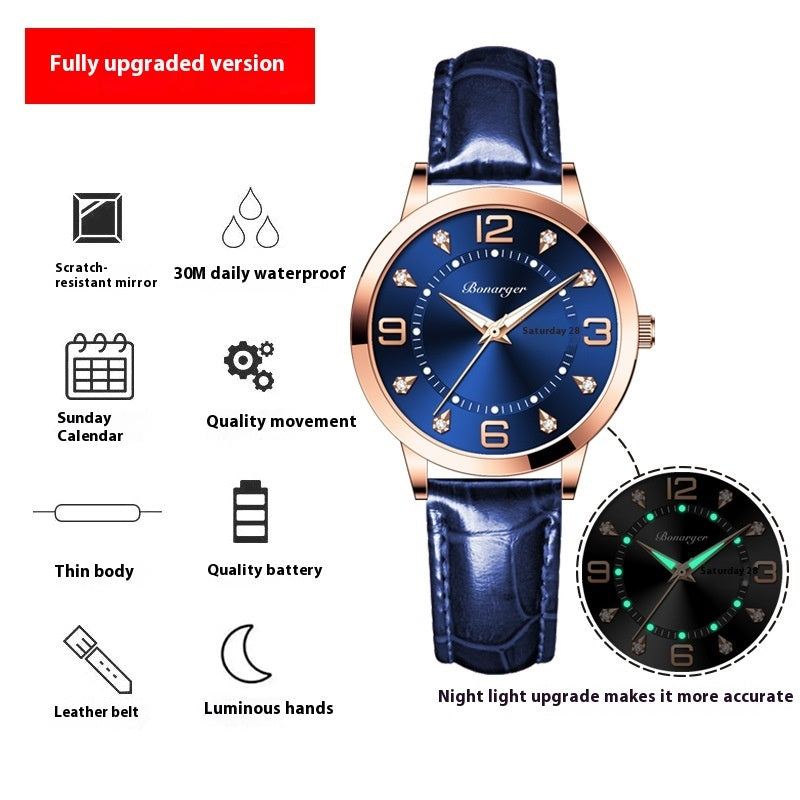 Niche High Sense Waterproof Luminous Quartz Watch