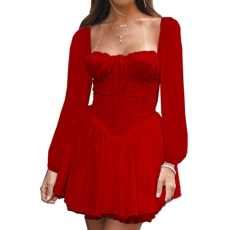 Women's Elegant Sexy Low-cut Waist Strap Dress