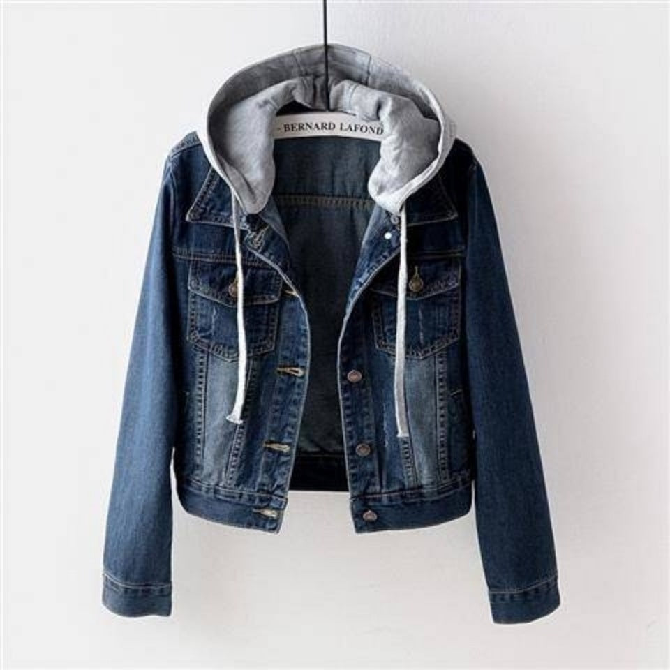 Slim Fit Hooded Jacket Versatile Student Top