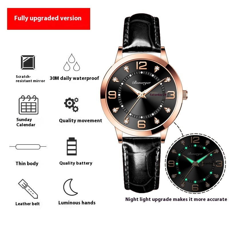 Niche High Sense Waterproof Luminous Quartz Watch