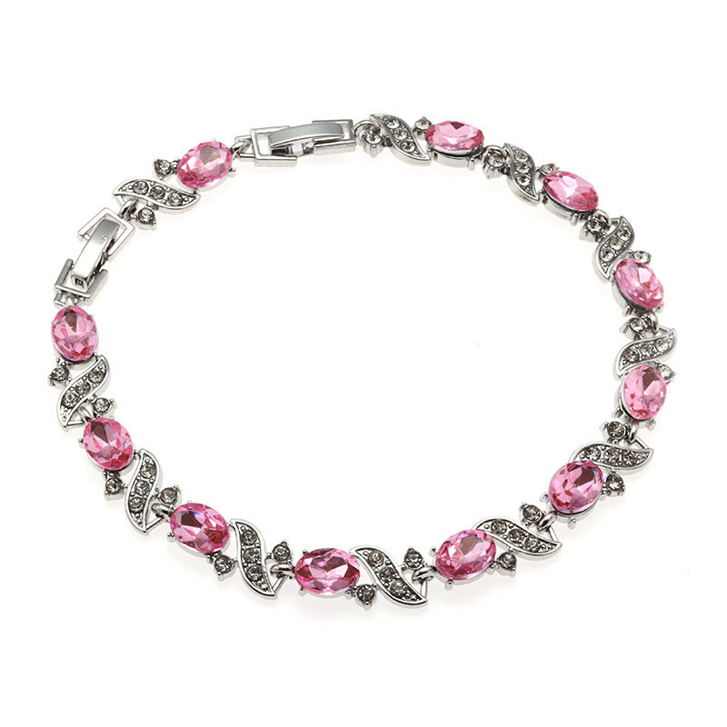 Rainbow Color Cross-shaped Jewelry Zircon Bracelet