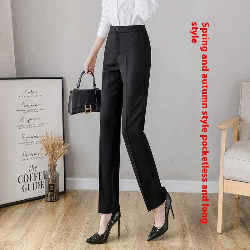 Female Office Worker Straight Workplace Suit Pant