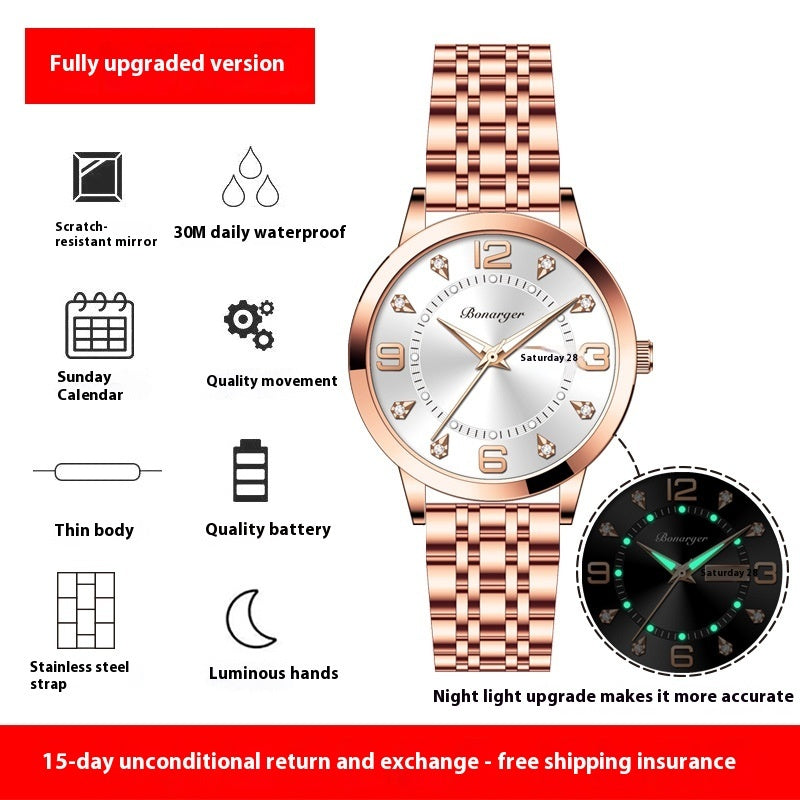 Niche High Sense Waterproof Luminous Quartz Watch