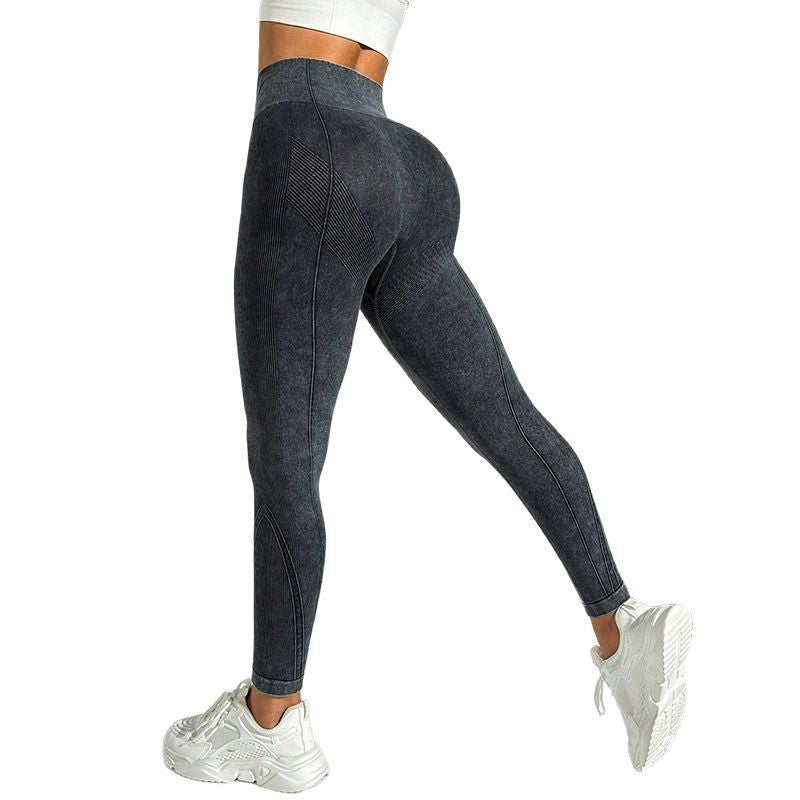 Nude Feel High Waist Hip Lifting And Belly Contracting Fitness Seamless Sports Pants
