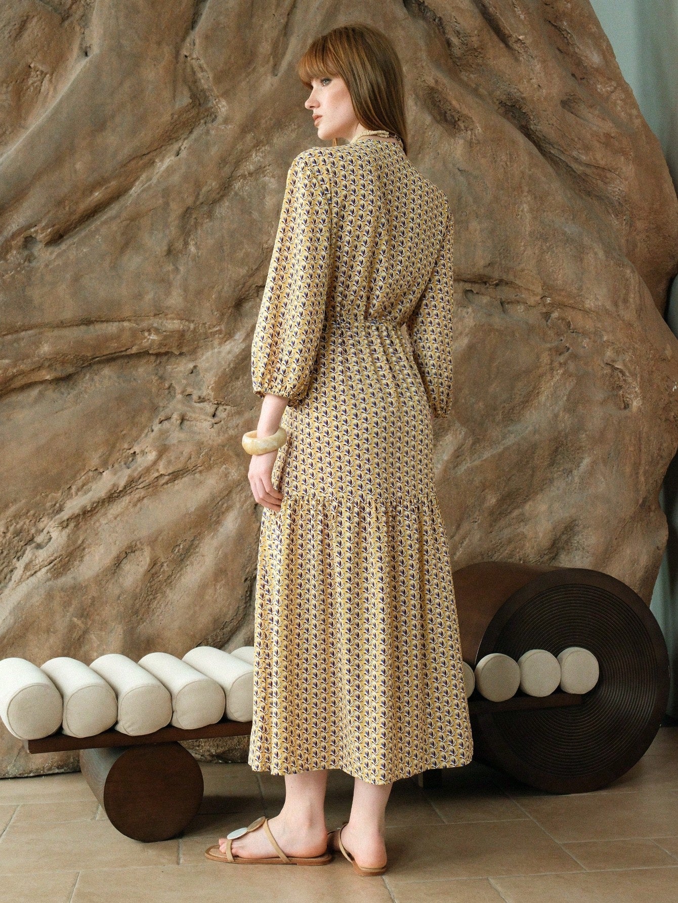 Women's Tie Front Printed Dress