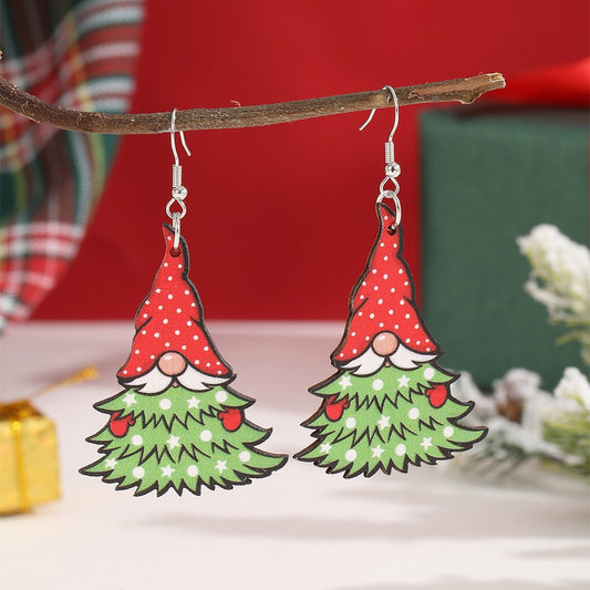 Women's All-match Creative Christmas Wooden Earrings