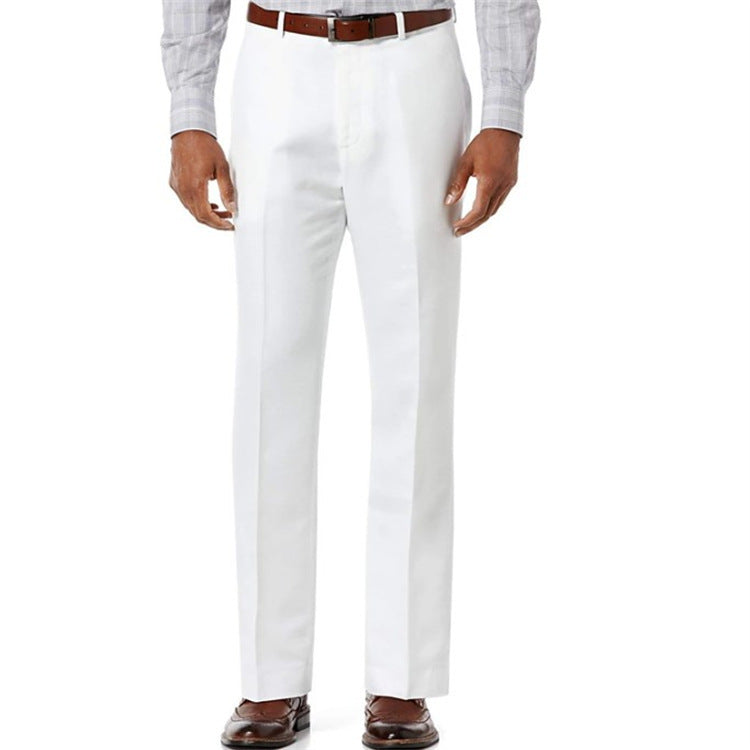 Men's Linen Slant Pockets Solid Color Breathable Trousers