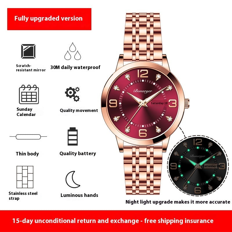 Niche High Sense Waterproof Luminous Quartz Watch