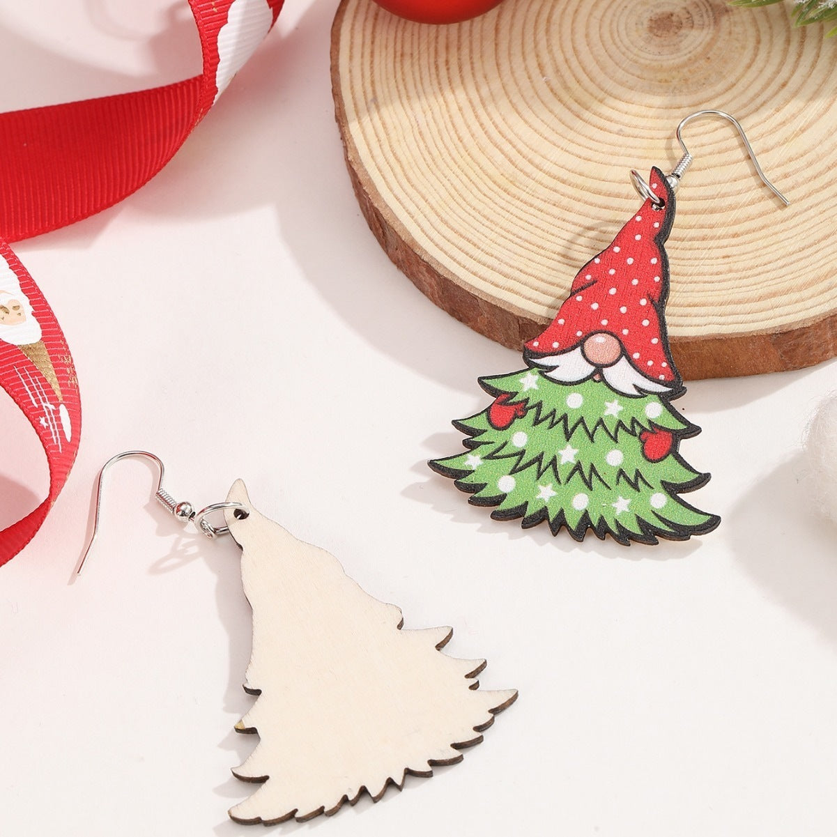 Women's All-match Creative Christmas Wooden Earrings