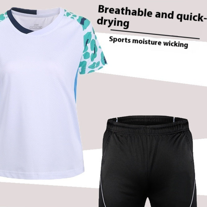 Badminton Suit Set Summer Short Sleeved Top Men's And Women's Lapel
