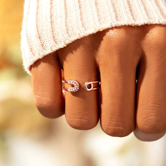 S925 Sterling Silver Open Pin Ring For Women