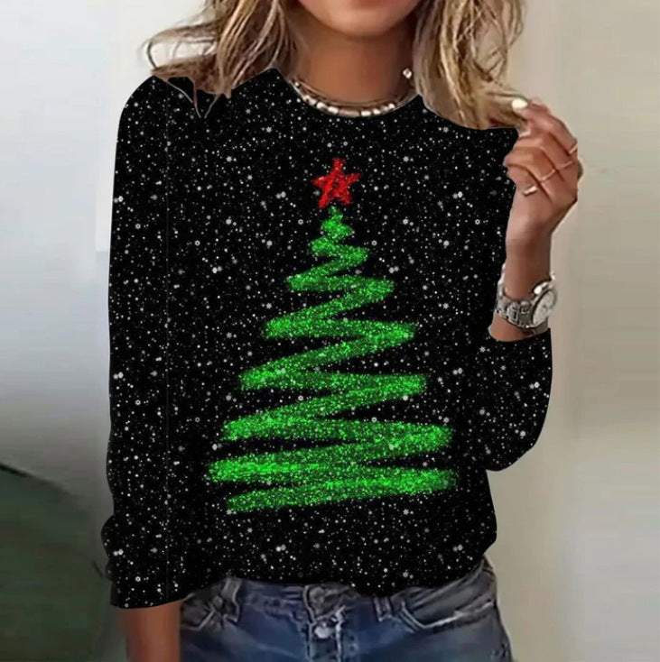 Casual Women's Animal Round Neck Print T-shirt